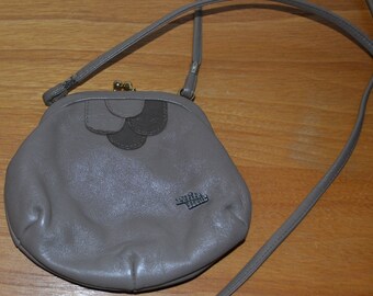 Vintage mini 70s handbag crumpled leather petite