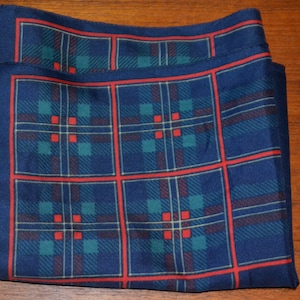 True Vintage scarf 70s midnight blue elegant check scarf