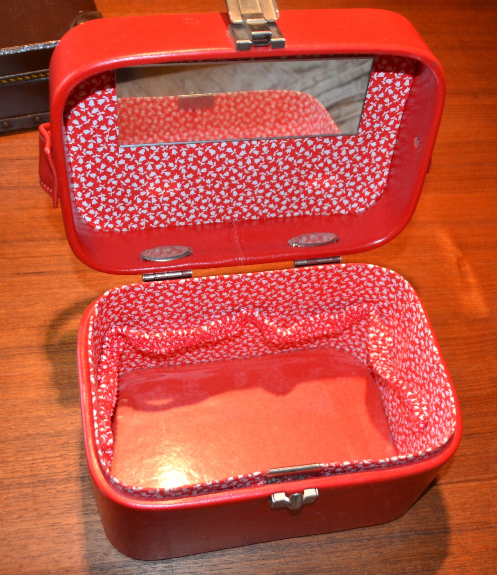 Vintage Makeup Case Beauty Case Red Noble 70s Retro Mid Etsy