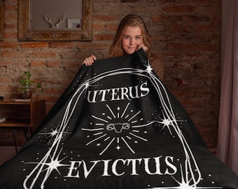 Uterus Evictus Hysterectomy Blanket | Hysterectomy Velveteen Plush Blanket | Hysterectomy Gift | Grace & Brace