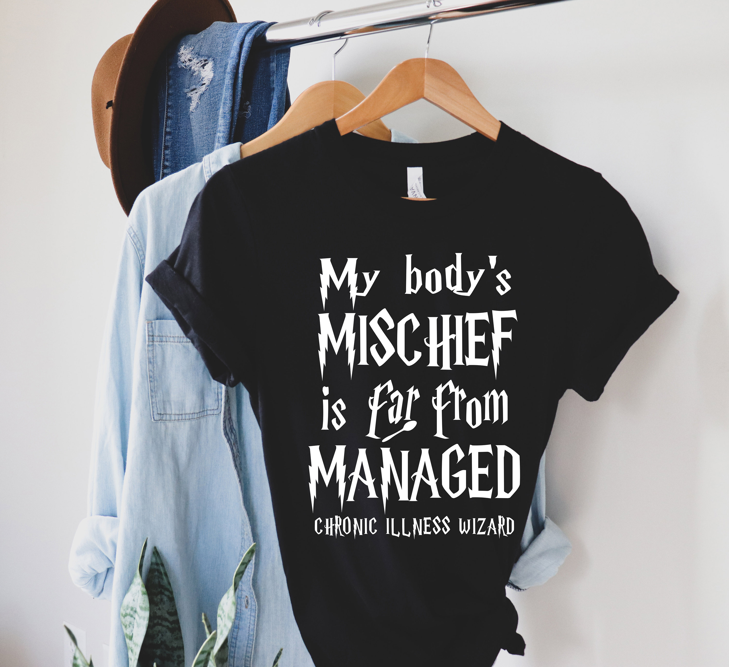 Mischief Managed: Chronic Illness Warrior Unisex T-Shirt | Chronic Illness Wizard Shirt | Chronic Illness Apparel | Grace & Brace