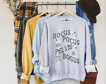 Fall ENDO Hocus Pocus My Pelvis Is Bogus Unisex Sweatshirt | Endometriosis Sweatshirt | Chronic Illness Apparel | Grace & Brace