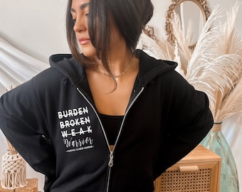 Chronic Illness Warrior Zip-Up Hoodie | Chronic Illness Hoodie | Port Accessible Hoodie | Chronic Illness Apparel | Grace & Brace