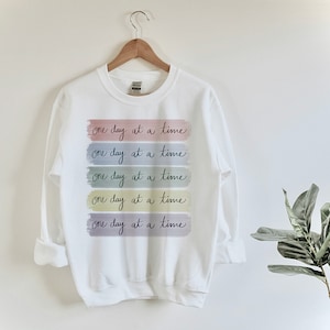 One Day At A Time Unisex Heavy Blend Crewneck Sweatshirt | Chronic Illness Sweatshirt | Chronic Illness Apparel | Grace & Brace