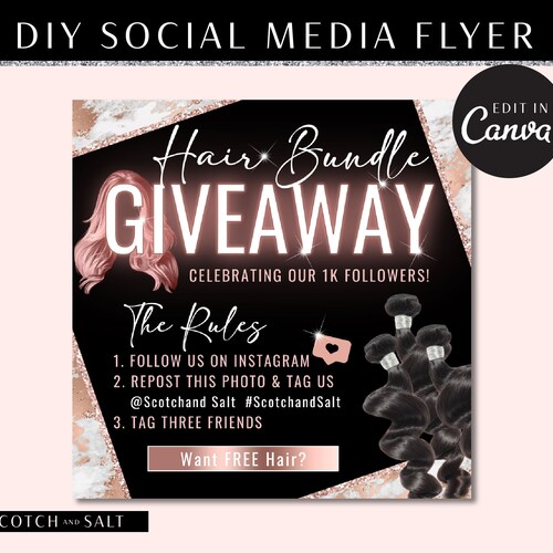 Flyer Design Beauty DIY Site Launch Flyer Design Template Boutique Eyelash Lipgloss Flyer Instagram Flyer Social Media Post