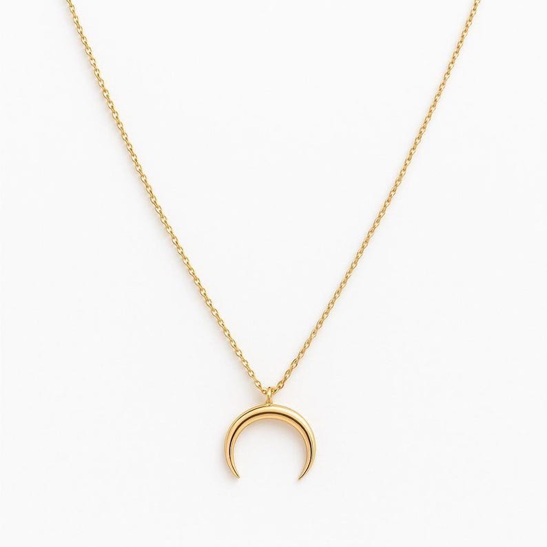 Collier Femme Croix Latérale, Plaqué Or 18 Carats, Chaîne Cable, Fermoir Lobster, Délicat