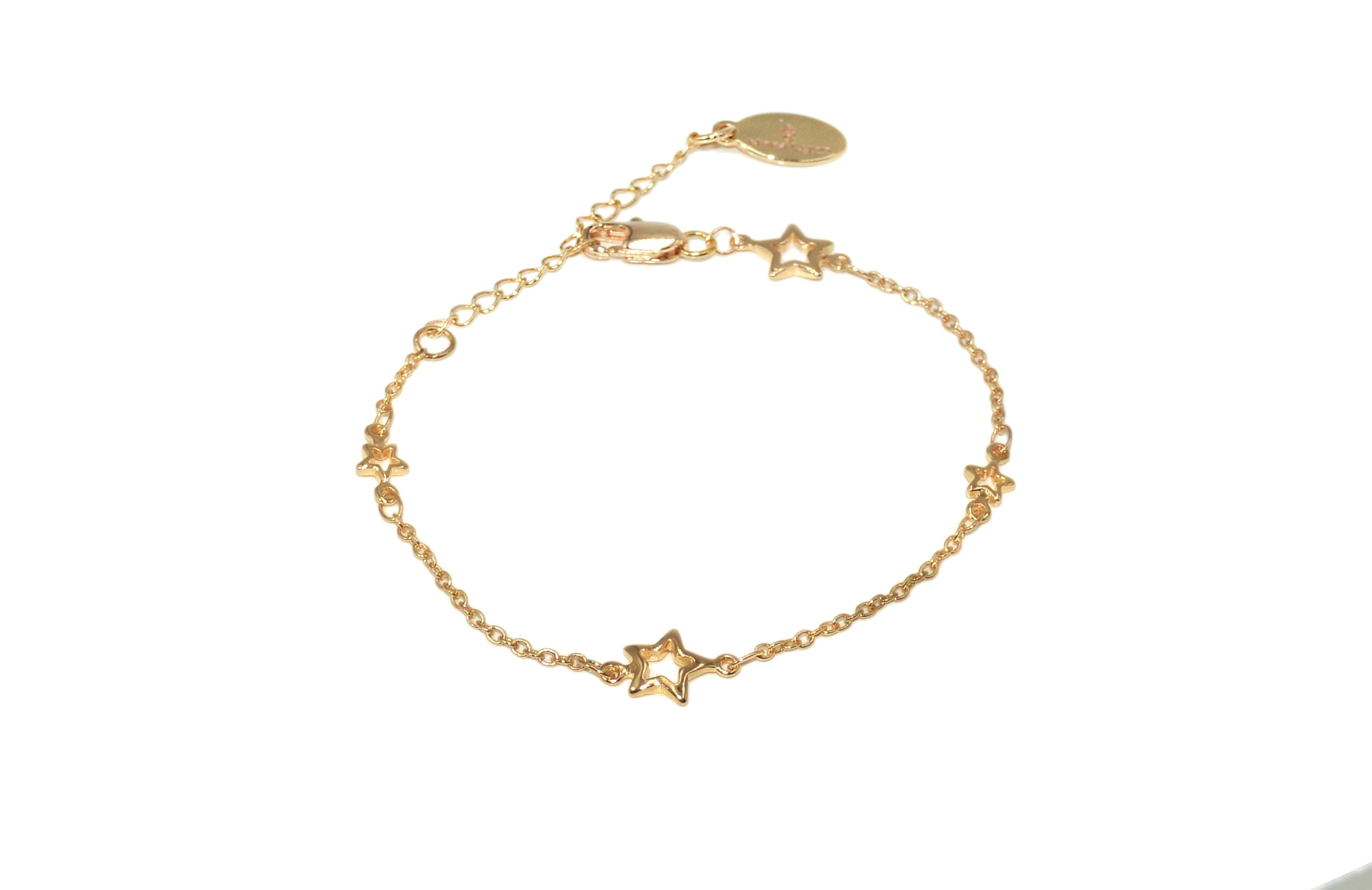 Minimalist Star Chain Bracelet, Gold Bracelet With Fine Gold