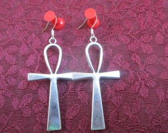 Kemetic boho goth ankh charm Pagan Earrings