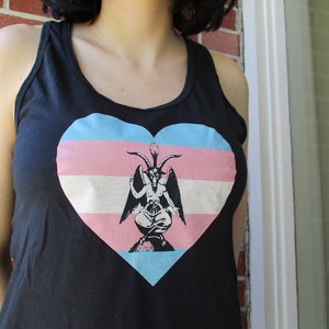LGBTQA+ Trans Baphomet Sigil Pronoun HTV Heat Transfer Vinyl Graphic T Shirts & Tank Tops