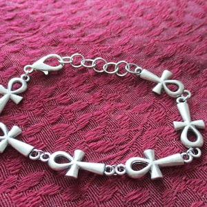 Kawaii Gothic Lolita Egyptian Kemetic Ankh Charm Bracelet