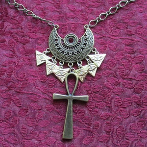 Bronze Kemetic Gothic Egyptian Ankh all seeing eye Pendant