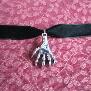 Creepy Cute Demon Hand Black Velvet Choker