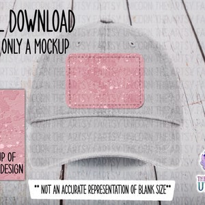 DIGITAL FILE: Pink Splatter Blank Rectangular Leather Patch Design - Sublimation Leather Patch Design -