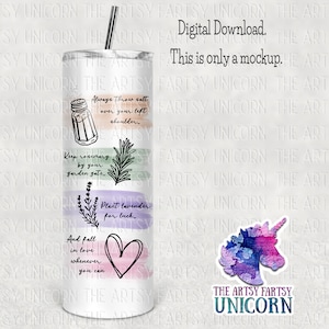 DIGITAL FILE: Practical Magic Quote - Watercolor Sublimation Design - 20 oz Skinny Tumbler or Long Hardboard Design -