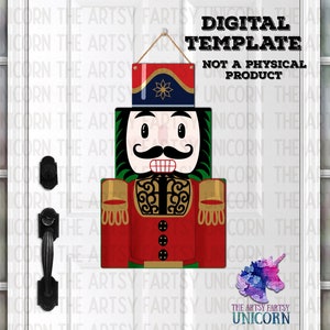 DIGITAL FILE: Nutcracker Christmas Holiday Door Hanger Design  -  Stacked Present Sublimation Blank -