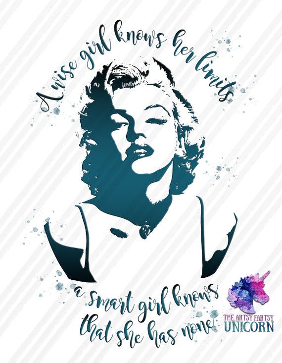 Marilyn Monroe Quote Watercolor A wise girl knows her | Etsy