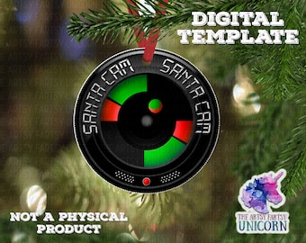 ARCHIVO DIGITAL: Adorno navideño de Santa Cam - Diseño PNG de sublimación - Vigilancia de Santa