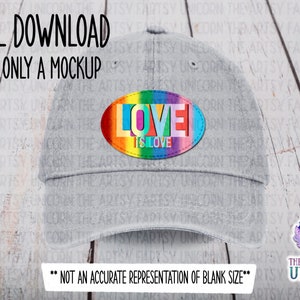 DIGITAL FILE: PRIDE Love is Love Rainbow Oval Leather Patch Design - Sublimation Leather Patch Design -