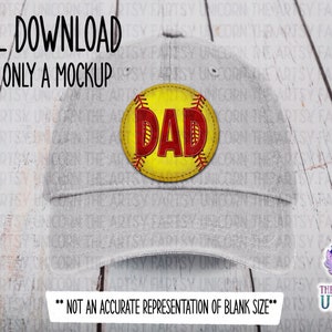 FICHIER NUMÉRIQUE : écusson rond en cuir pour papa de softball - écusson en cuir pour sublimation -