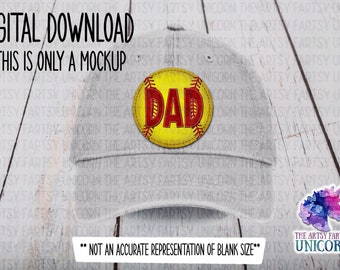 Softball Dad Runde Leder Patch Design - Sublimations Leder Patch Design -