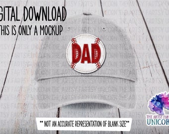 DIGITALE DATEI: Baseball Dad Runde Leder Patch Design - Sublimations Leder Patch Design -