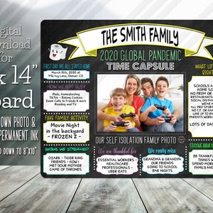 2020 Time Capsule Dry Erase Board Customizable with Photos and Text  - Sublimation Design  - for 11&quot; x 14&quot; Board -  Digital Download