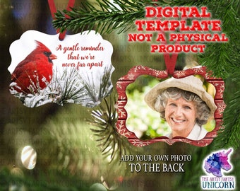 DIGITAL FILES: Red Cardinal Memorial Sublimation Ornament Design - Remembrance / Memorial Sublimation Benelux  - 4 PNG Files