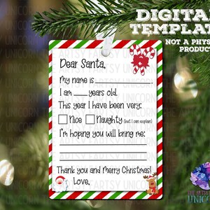 ARQUIVO DIGITAL: Enfeite de Natal retangular com letra "Querido Papai Noel" em sublimação -