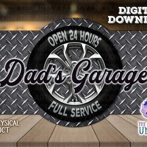 DIGITAL DESIGN: Dad’s Garage Marquee Door Hanger Sublimation Design