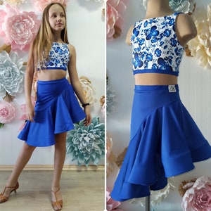 Clothing for ballroom dancing / Practice wear, Latin dance wear, Latin rhythm dress, Latin skirt, ballroom dancewear, Latin dance costume