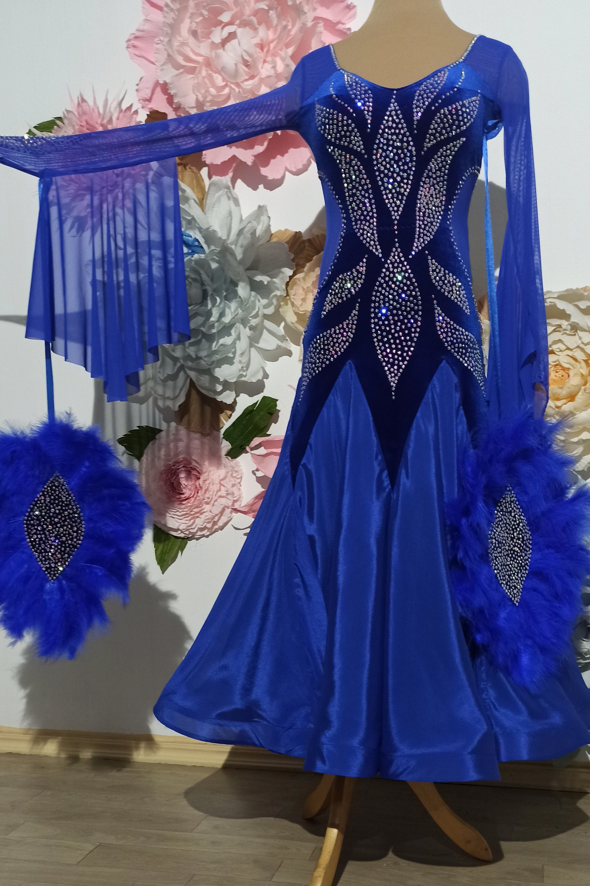Royal Blue Ballroom Dance Dress / American Smooth Dance Dress - Etsy