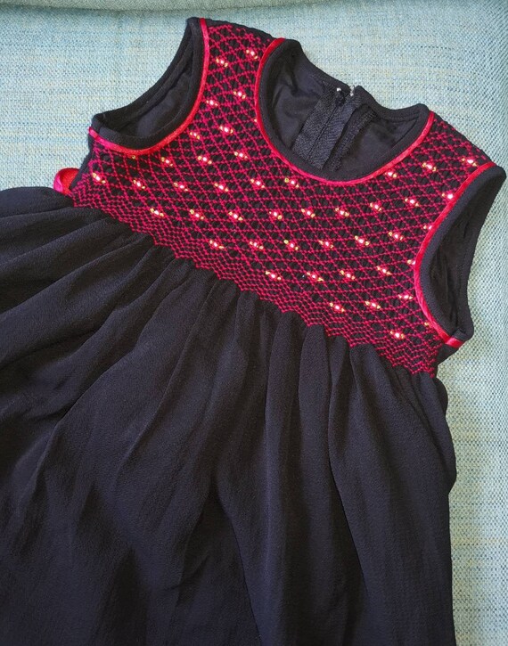 red smocked dress baby