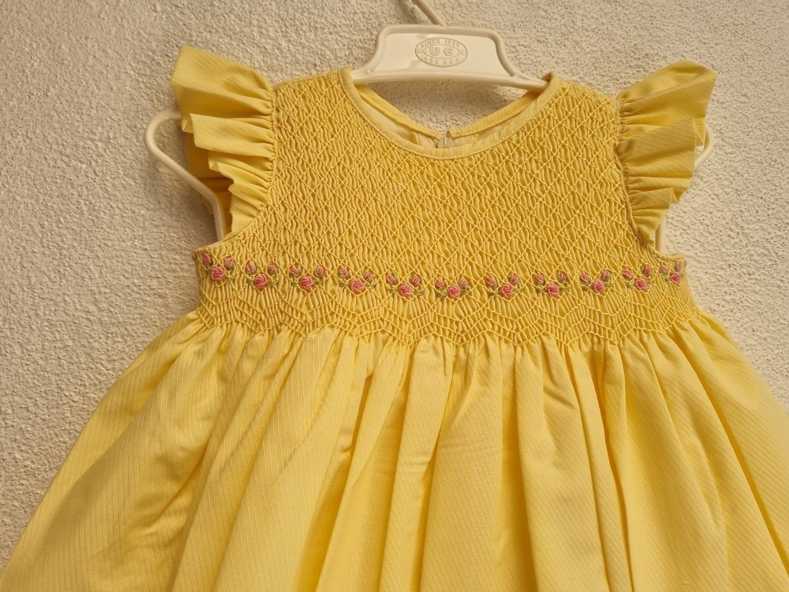 Yellow Dress Flutter Sleeve Dress Hand Smocked Dress Easter - Etsy