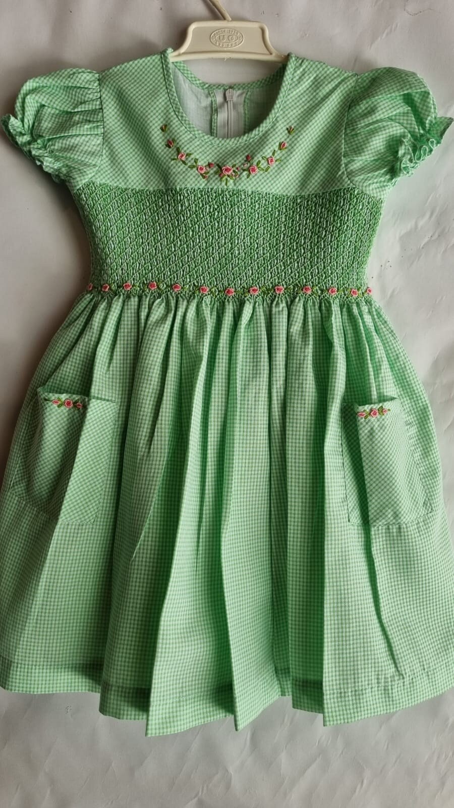 slim fit dress slacks Ready to Smock girls green bishop dress for summer main image 1