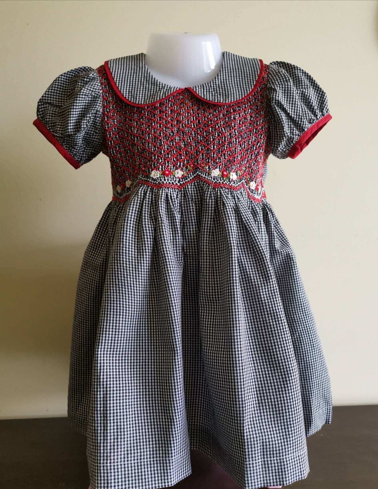black and white chequered dress