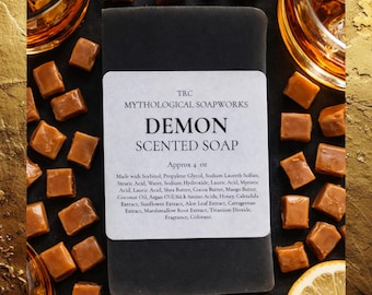 DEMON Sweet Bourbon Soap. Handmade Soaps Inspired by Mythology. Large Bar. Men's Soap.