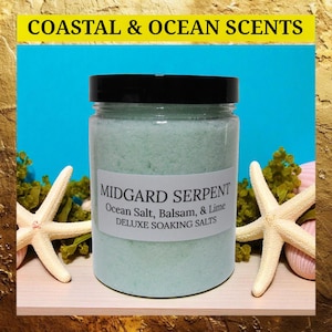 BATH SALTS Ocean & Coastal Scents. Aromatherapy and relaxation for men and women. Enriched with sea salt, avocado oil, and jojoba oil.