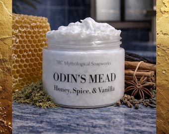 ODIN’S MEAD Spiced Honey Scented Shaving Cream. Handmade Shave Soap with Rich Lather. Made to order!