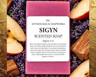 SIGYN Apple & Lavender Soap. Handmade Botanical Soaps Inspired by Norse Mythology. Large Size.