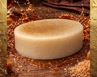 DEMON Bourbon & Caramel Goat's Milk and Oatmeal Soap. Large Moisturizing Facial Soap Bar. Men's Soap.