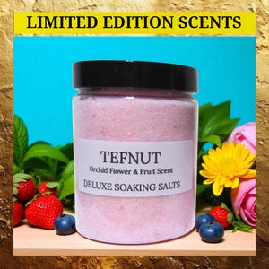 BATH SALTS Limited Edition Scents. Aromatherapy and relaxation for men and women. Enriched with sea salt, avocado oil, and jojoba oil.