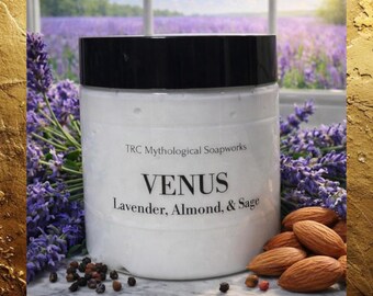 VENUS Almond & Lavender  Scented Body Cream. Thick Moisturizing Body Lotion for Dry Skin.