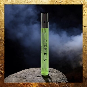 CERBERUS COLOGNE Ginger & Pomegranate limited edition artisan perfume. Unisex fragrance inspired by Greek mythology.