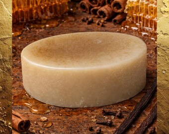 ODIN’S MEAD Honey & Spice Goat's Milk and Oatmeal Soap. Large Moisturizing Facial Soap Bar.