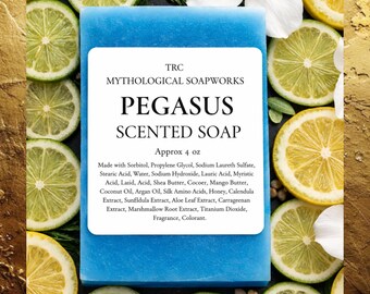 PEGASUS Fresh Citrus Soap. Handmade Soaps Inspired by Greek Mythology. Large Bar.