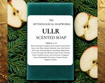 ULLR Spruce & Apple Soap. Handmade Botanical Soaps Inspired by Norse Mythology. Large Size. Men's Soap