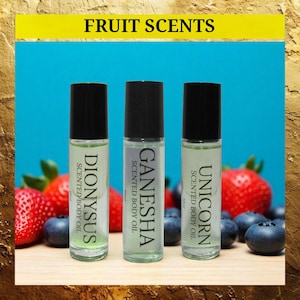 Perfume Body Oil: Fruit Scent Choice - Men&#39;s and women&#39;s roll-on fragrances.