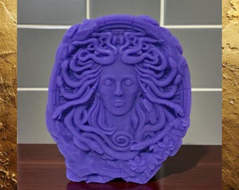 Medusa Soap in Apple & Lavender Fragrance.  X-Large Greek Mythology Handmade Soap Bar. Gift Soap.