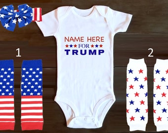 Donald Trump for President 2020 Newborn Baby Long Sleeve Bodysuits Rompers Outfits
