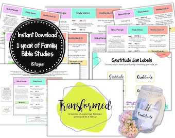 Studio biblico in famiglia stampabile: Meditazione settimanale di 12 mesi (download PDF)